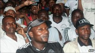 TP Mazembe fans watch match on TV