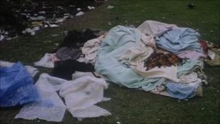 Homeless person in park