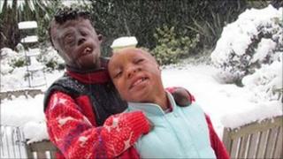 Dorah Mokoena, 16 (left) with her brother Sizwe Hlope, 10