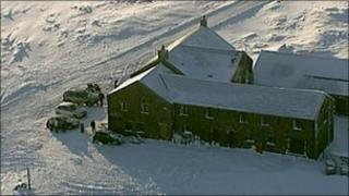 Pub in the snow