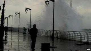 Storm on Beirut seafront - 11 December 2010