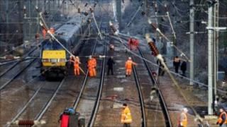 train at Kings Cross, where east coast trains are cancelled