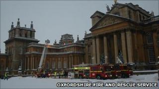 Fire engines outside Blenheim Palace