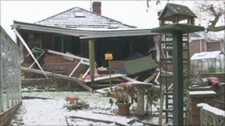 Damaged bungalow