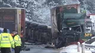 Scene of the crash on the A9