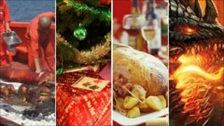 Montage of Christmas workers, BBC