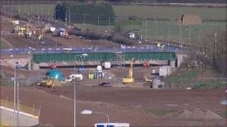 Construction work on the A46