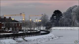 River Lagan in Belfast on Christmas Eve, 2010