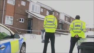 Police guard flats at Calshot Walk