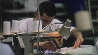 prisoner at work on textiles generic