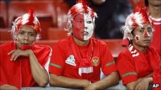 Indonesian fans at AFF Suzuki Cup 2010 between Malaysian and Indonesia at Bukit Jalil National Stadium, KL, Malaysia