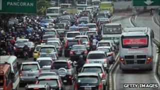 Morning traffic in Jakarta, 22 September 2010