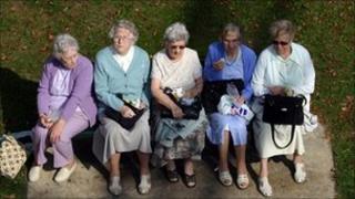 Five elderly ladies in Windsor