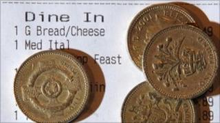 Bill and coins