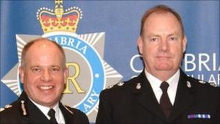 Cumbria Chief Constable Craig Mackey and Insp Joe Murray