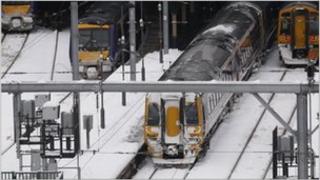 Waverely train station in Edinburgh