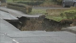 Meopham hole in road