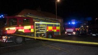 Crews at the scene of the Coatbridge fire