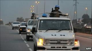 UN peacekeepers in Abidjan, 31 December 2011