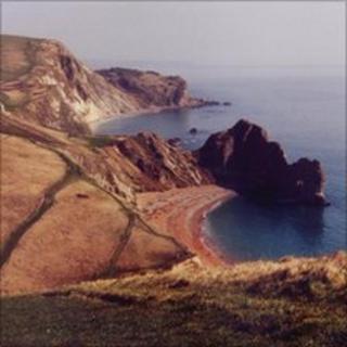 Cliff path above Durdle Door in Dorset