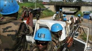 UN troops in Abidjan, 5 Jan