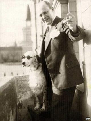 Tor Borg with dog Jackie (undated imageI