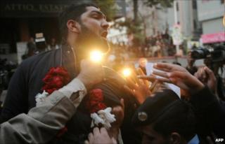 Mumtaz Qadri during a court appearance in Islamabad on 5 January 2011