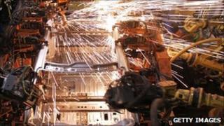 GM car being build at factory in Michigan