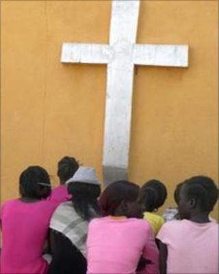 Abyei residents at church