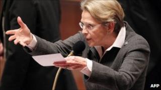 French Foreign Minister Michele Alliot-Marie in the French parliament, 11 January
