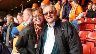 Pauline Greene and Philip Blakemore at Blackpool FC game