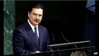Alfonso Portillo addressing the UN in 2001