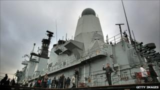 Visitors on board HMS Ark Royal
