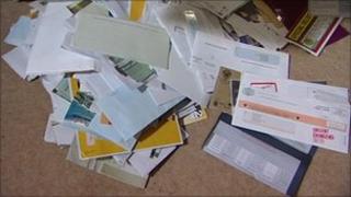 Pile of scam mail