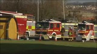 Fire service at Woodall Services