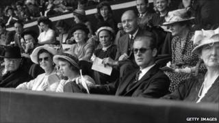 Princess Alexandra of Kent and Prince Philip at Wembley Stadium