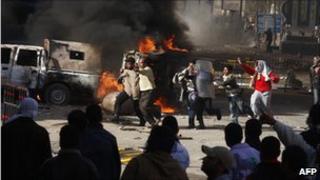 Rioters in Suez