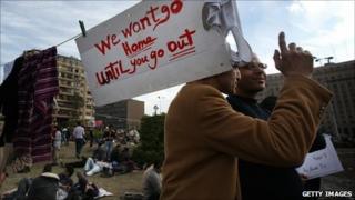 Protesters in Tahrir Square, Cairo, Egypt (31 Jan 2011)