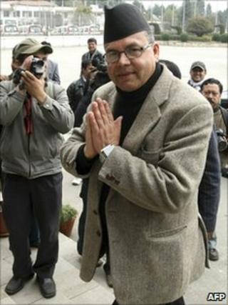 Jhalanath Khanal at parliament in Kathmandu on 2 February 2011
