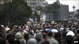 Protesters in Tahrir Square, 5 Feb