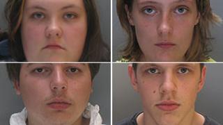 Ashleigh Robinson, Hollie Robinson (top) and Gordon Harding and Sacha Roberts (bottom)