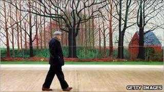 David Hockney in front of Bigger Trees Near Warter