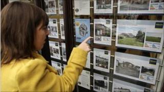 Looking in an estate agent's window