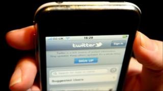 twitter page on phone