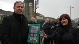 Derek Greene of Connecthings with Borough of Poole representative showing new technology