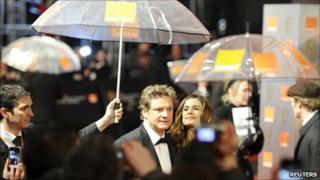 Colin Firth arrives to attend BAFTA award ceremony at the Royal Opera House in London