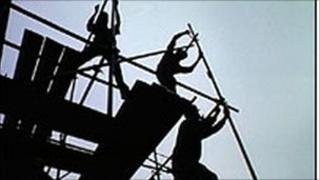 Workers on scaffolding