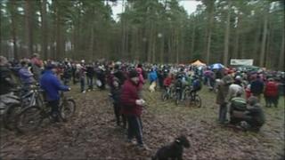 The protest in Chopwell Wood