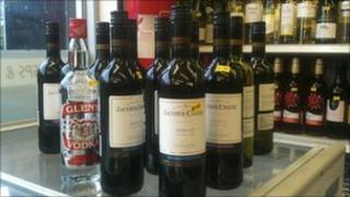bottles of counterfeit alcohol