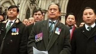 Ghurkhas outside the High Court